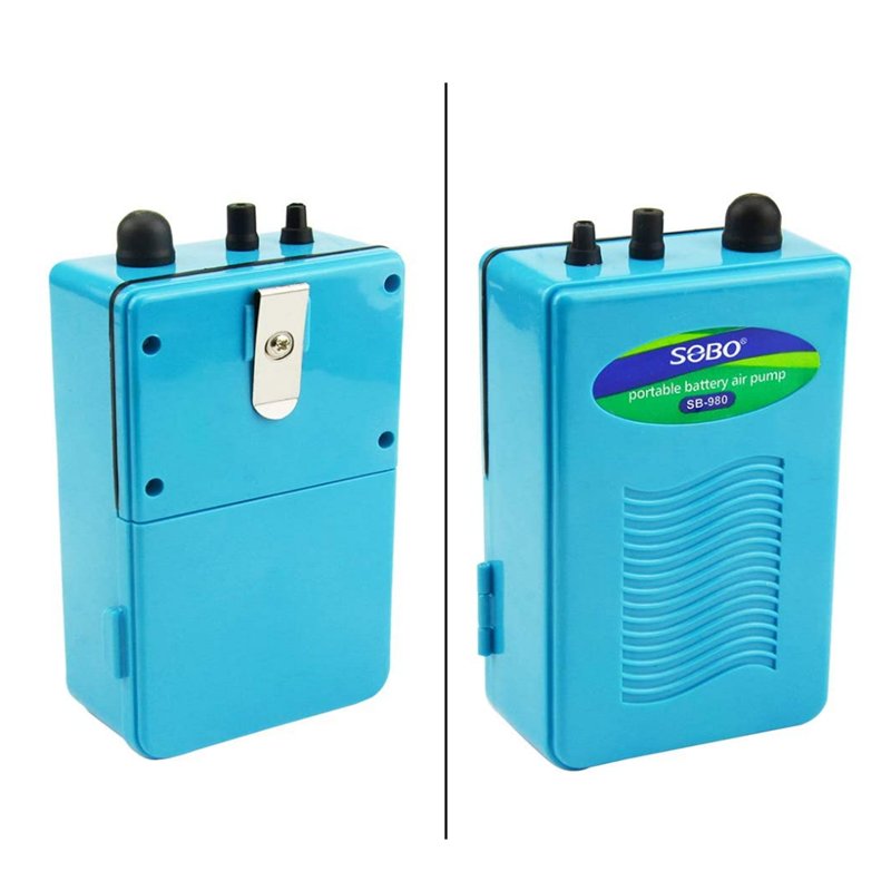 SOBO Portable Aquarium Fish Tank Small Silent DC Oxygen Air Pump Battery Backup Operated Air Diffuser Pump Accessories