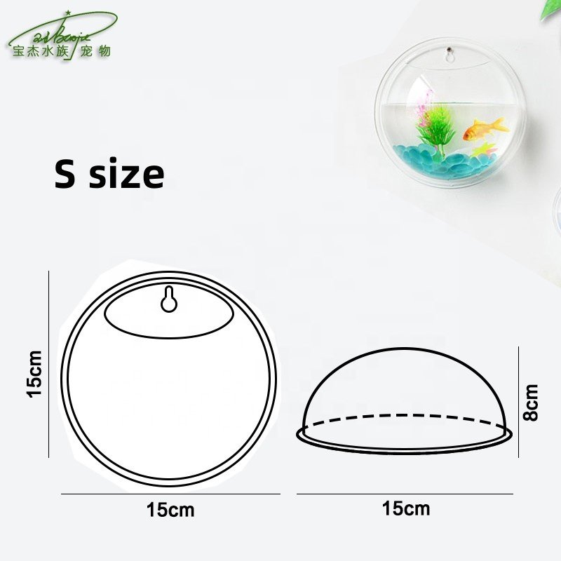 Creative Design Home Decor Transparent Wall Mounted Plant Hanging Vase Acrylic Fish Bowl Fish Tank Aquarium with High Quality