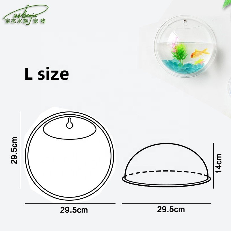 Creative Design Home Decor Transparent Wall Mounted Plant Hanging Vase Acrylic Fish Bowl Fish Tank Aquarium with High Quality