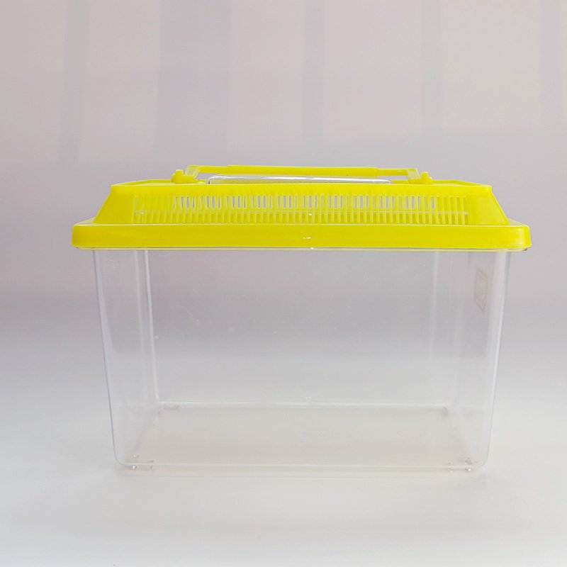 15cm Reptile Plastic Cage Terrariums Handheld Aquarium Feeding Box Household Small Pet Fish Tank