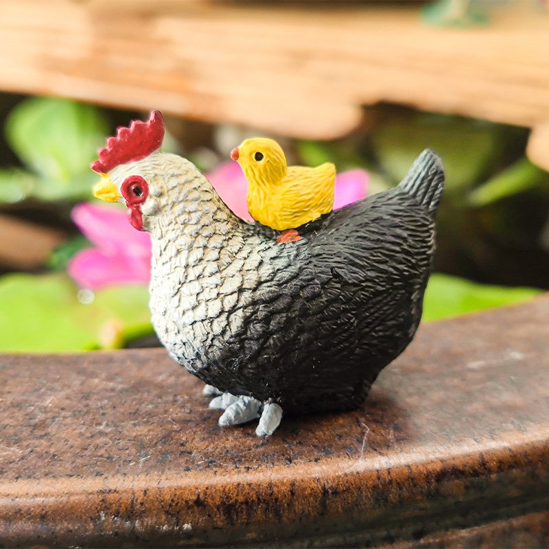 In Stock Simulation animal ornaments mini hen rooster micro landscape decoration aquariums & accessories