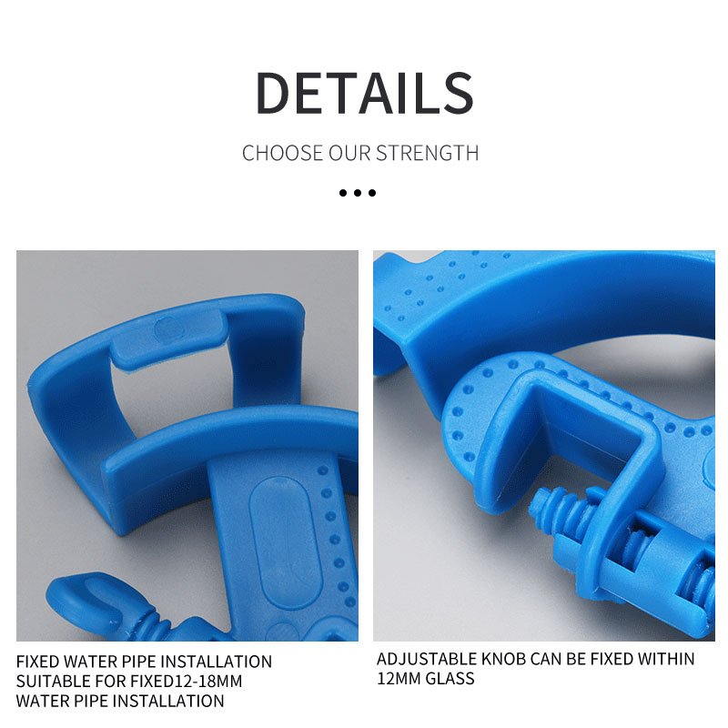 ZRDR Aquarium Water Tube Clamp Adjustable Plastic Fish Tank Pipe Holder Fixed Clips Blue
