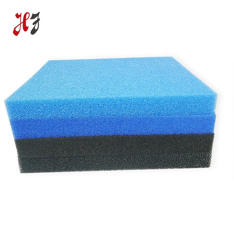 Ready to Ship Blue and black 50X30X4cm 20/30/45ppi Reticulated Polyurethane foam Biochemical Aquarium for fish tank