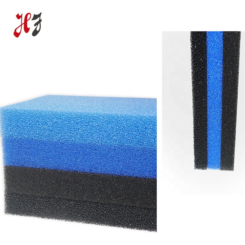Ready to Ship Blue and black 50X30X4cm 20/30/45ppi Reticulated Polyurethane foam Biochemical Aquarium for fish tank