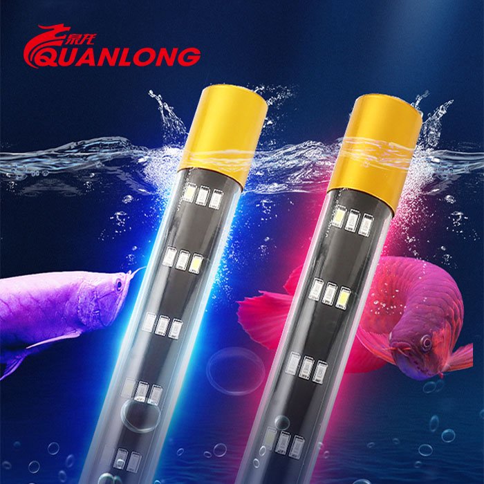 Quanlong 110-220V T8 three row submersible arowana lamp wrgb aquarium led light marine fish tank lamp