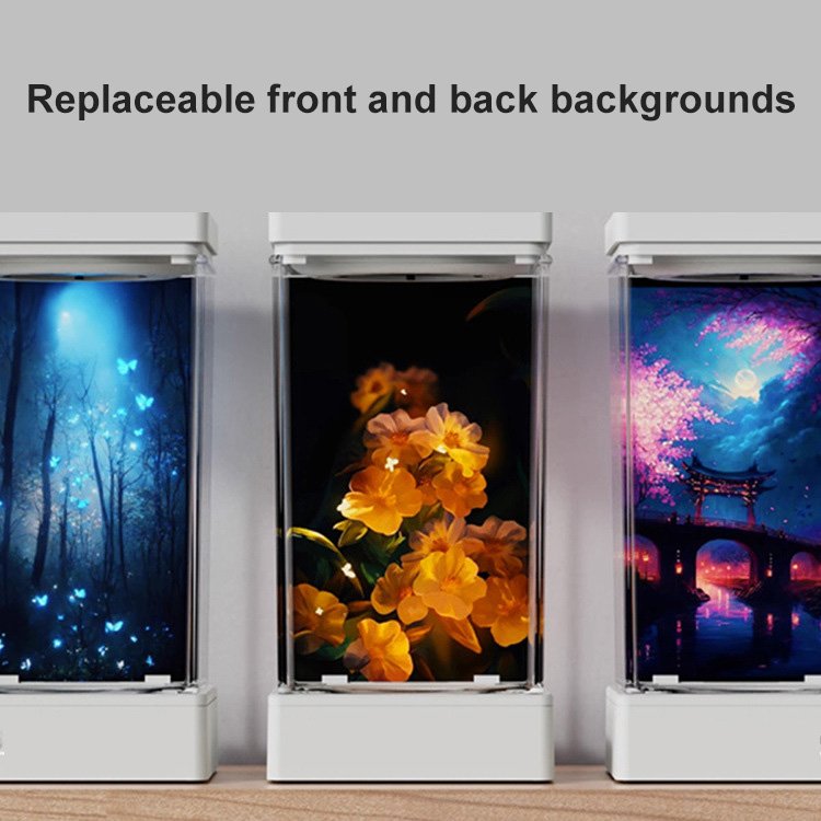 Aquarium Fish Tank LED 8 Light Colors USB Switch Replaceable Background Home Office Artificial Aquatic Plant Desk Table Fishbowl