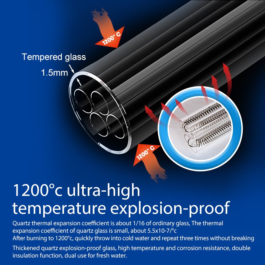 Heto HA-75 Fish and Shrimp Fish Raising Equipment Fish Heater with Glass Heto Quartz glass adjustable Heater
