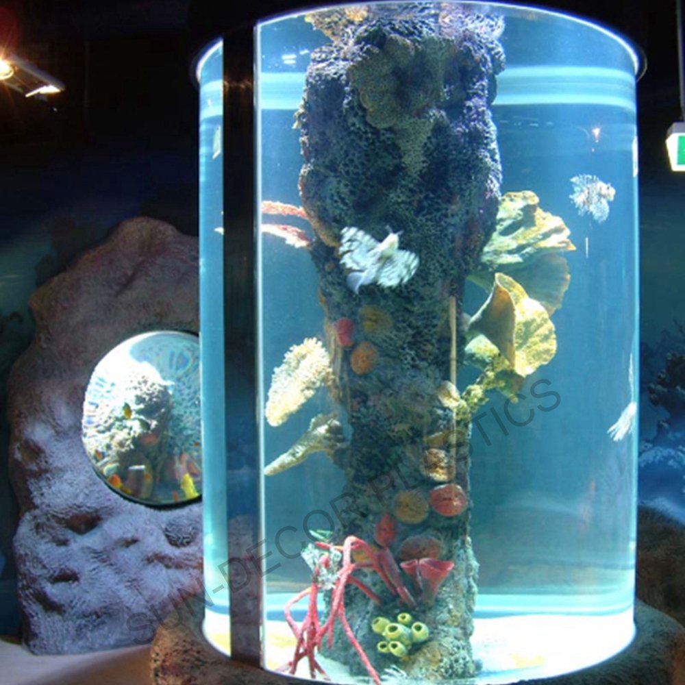 SDDZM05 Wholesale Thick Large cylinder Acrylic Aquarium fish tank