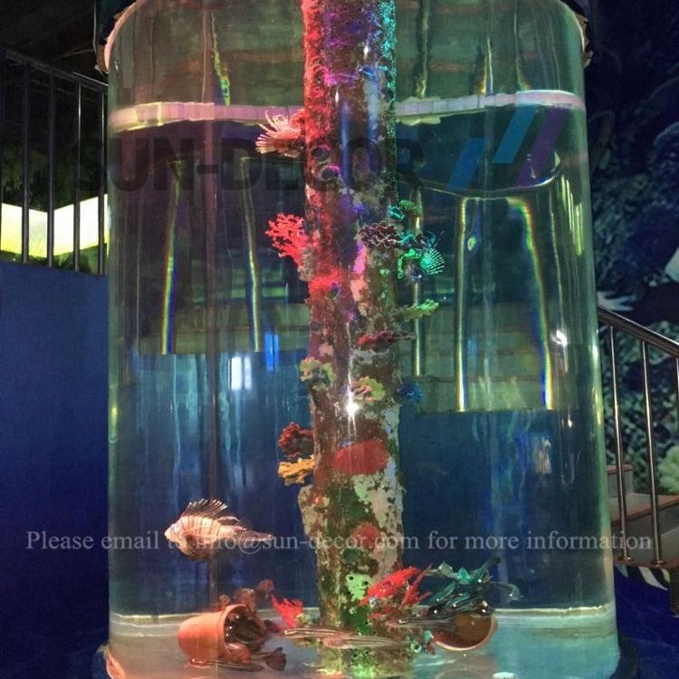 SDDZM05 Wholesale Thick Large cylinder Acrylic Aquarium fish tank