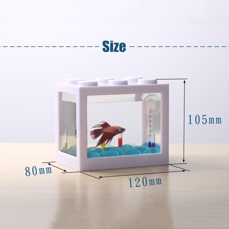 Building Block Shape Acrylic MINI Desktop Turtle Tank Aquarium For Nano Fish Goldfish Modular Stackable Small Betta Fish Tank