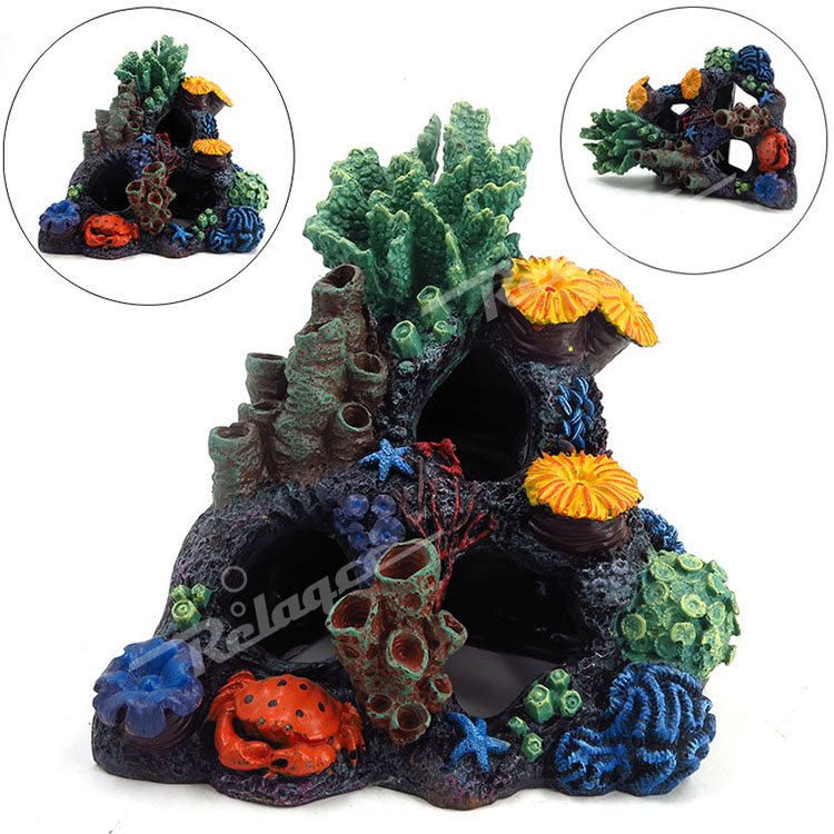 Artificial Coral Aquarium Ornament Set Colorful Fish Tank Decoration