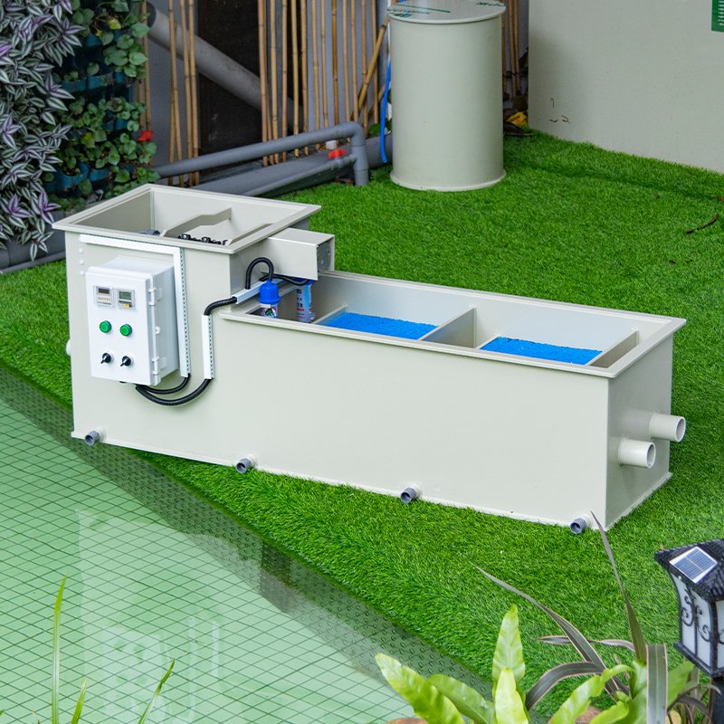 QihangRAS aquarium fish tank filtration system 10m3/h koi pond filter ycm-b2c combi drum filter for koi