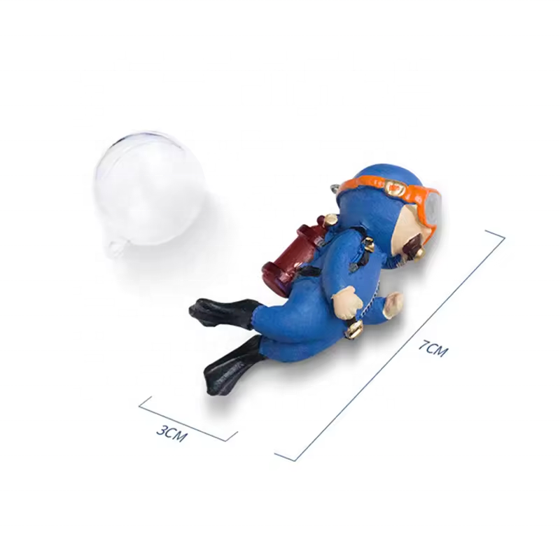 Aquarium Decoration Figurine Diver with Floating Ball Fish Tank Ornament