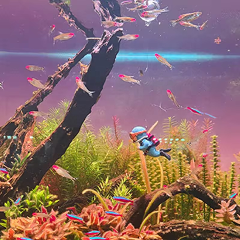 Aquarium Decoration Figurine Diver with Floating Ball Fish Tank Ornament