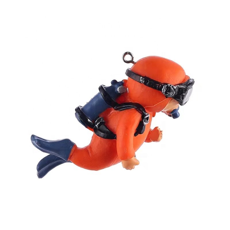 Aquarium Decoration Figurine Diver with Floating Ball Fish Tank Ornament