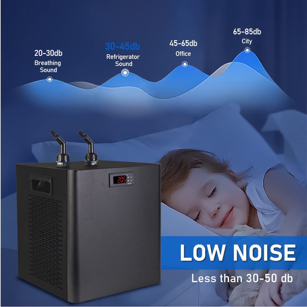 Aquarium 1/10 Water Chiller Hydroponics System Quiet Compressor Cooling Home Use Saltwater Freshwater Fish Tanks Accessories