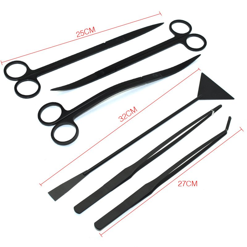 Straight/CurveStainless Steel Non-slip Tweezers Scissors Aquarium Live Plant Grass Fish Tank Shrimp Reef Maintenance Tools