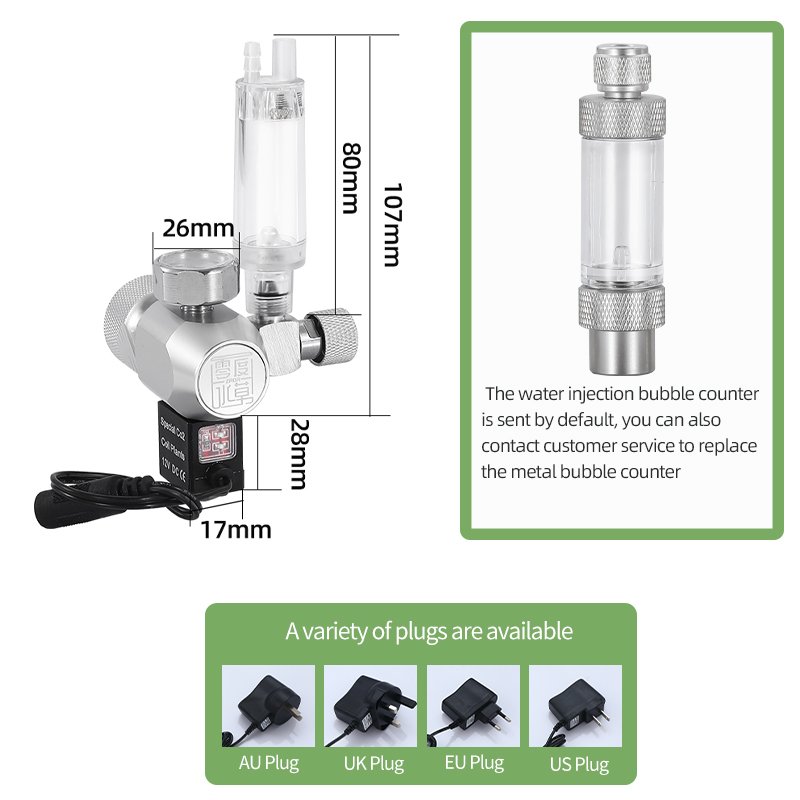 ZRDR R103X Double table DIY Aquarium co2 regulators Fish Tank Accessories Aquarium CO2 equipment co2 gas regulator