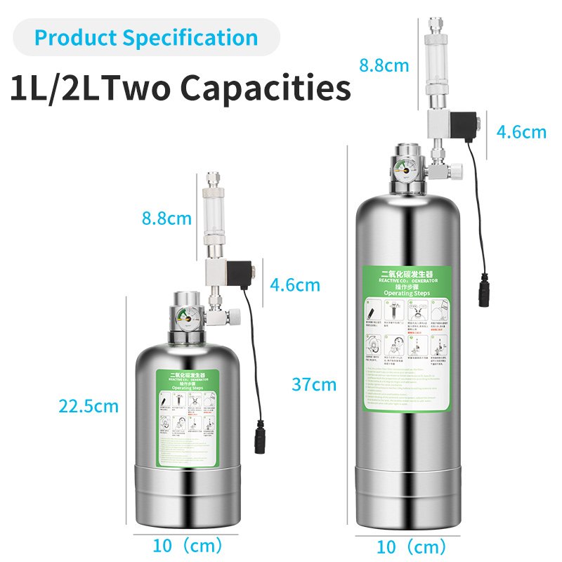 WYIN ZRDR CO2 Generator System Kit CO2 304 Stainless Steel Cylinder Generator Aquarium accessories carbon dioxide supply System