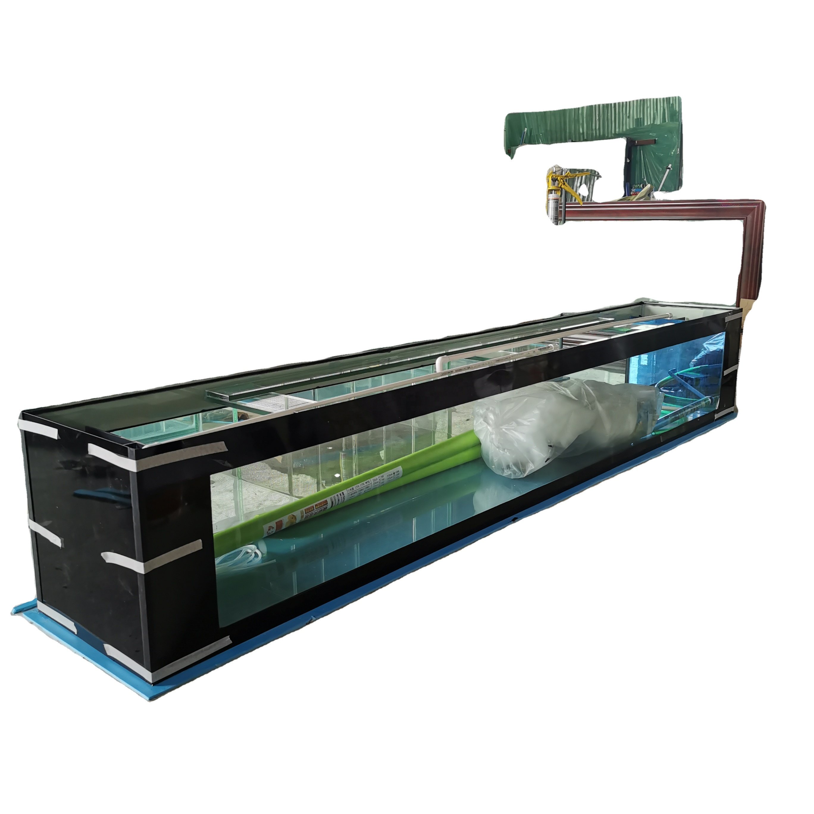 Wholesale factory large floor standing rectangular fish tank aquarium with double filtration system for home decorations