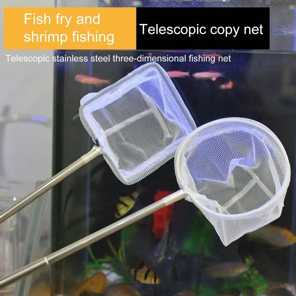 Custom Private Label fish net aquarium easy to handle fish Hand Net 13-39 cm long handle aquarium fish net for Aquarium