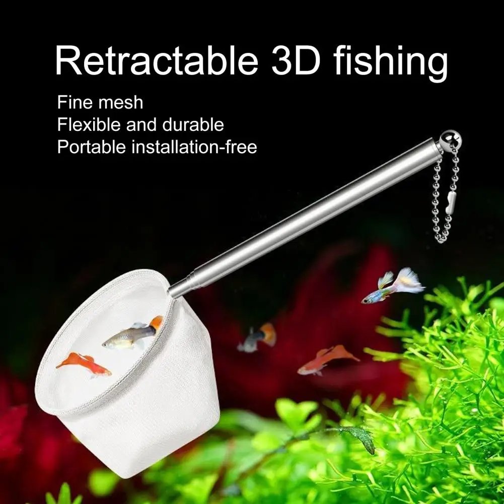 Custom Private Label fish net aquarium easy to handle fish Hand Net 13-39 cm long handle aquarium fish net for Aquarium