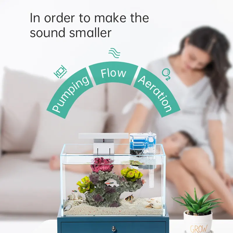 Fish Tank Aquarium Desktop Living Room Home Free Water Change Small self-circulating Glass Landscaping Ecological Goldfish Tank