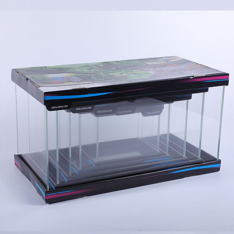 Ultra white glass fish tank aquarium high definition right angle glass fish tank ultra white water and land tank