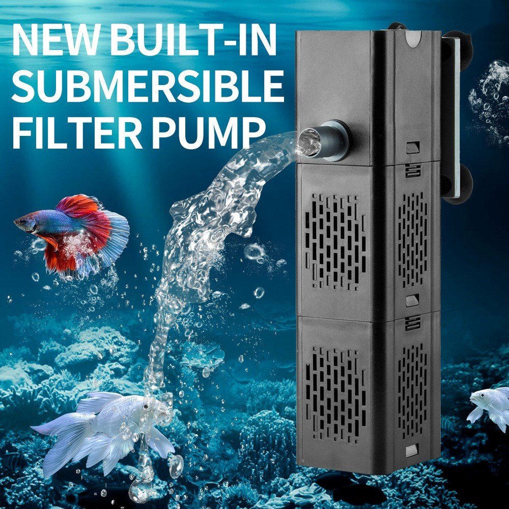 220V/110V 3 In 1 Aquarium Internal Filter Submersible Bio Sponge Fish Tank Aquarium Filter