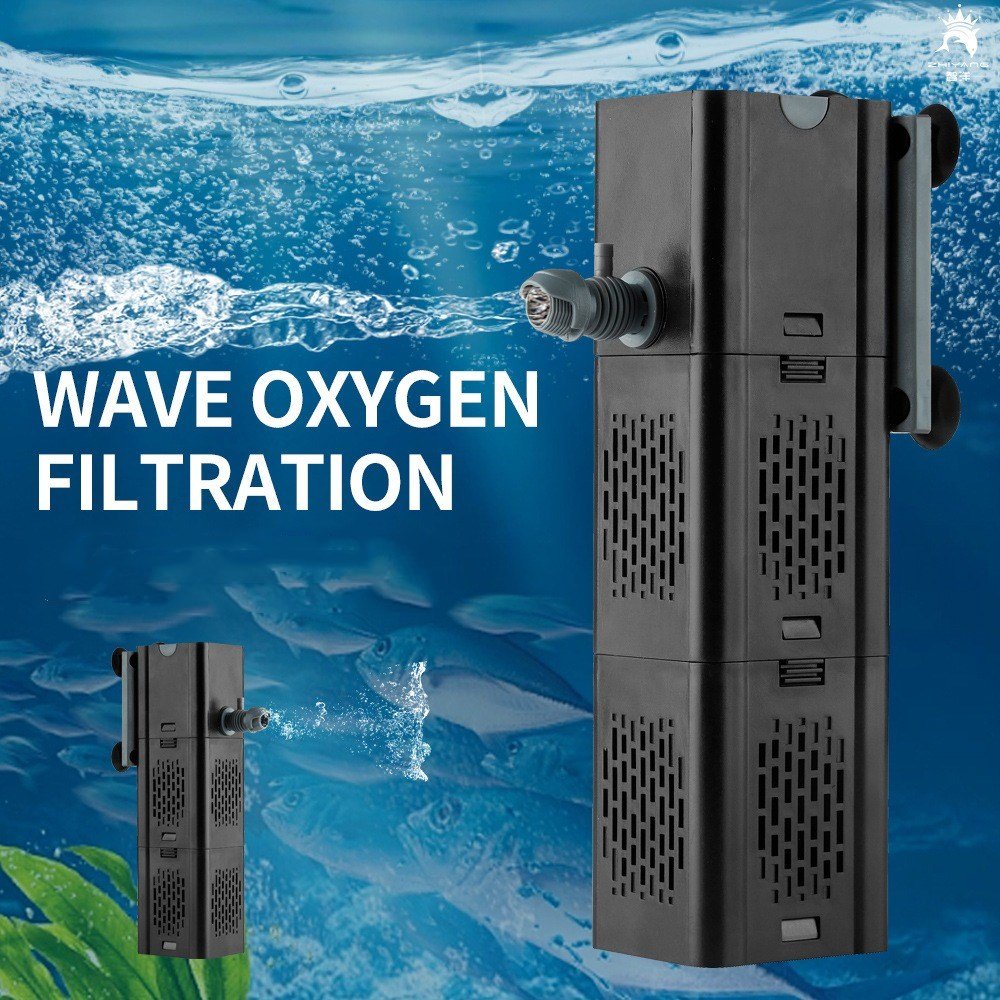 220V/110V 3 In 1 Aquarium Internal Filter Submersible Bio Sponge Fish Tank Aquarium Filter