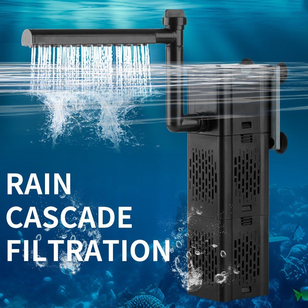 220V/110V 3 In 1 Aquarium Internal Filter Submersible Bio Sponge Fish Tank Aquarium Filter