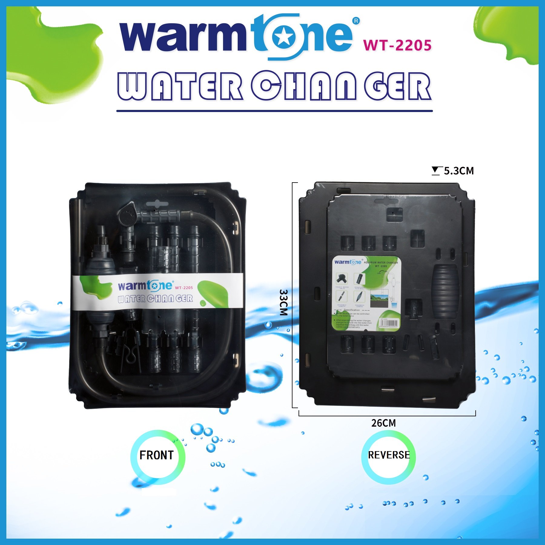 WARMTONE WT-2205 Multifunctional Removable Aquarium Gravel Vacuum Cleaner Fish Tank Water Changer Filter Aquarium & Accessories