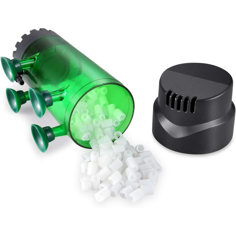 QANVEE aquarium liquefied moving bed filter with air stone and sponge filter for aquarium fish tank