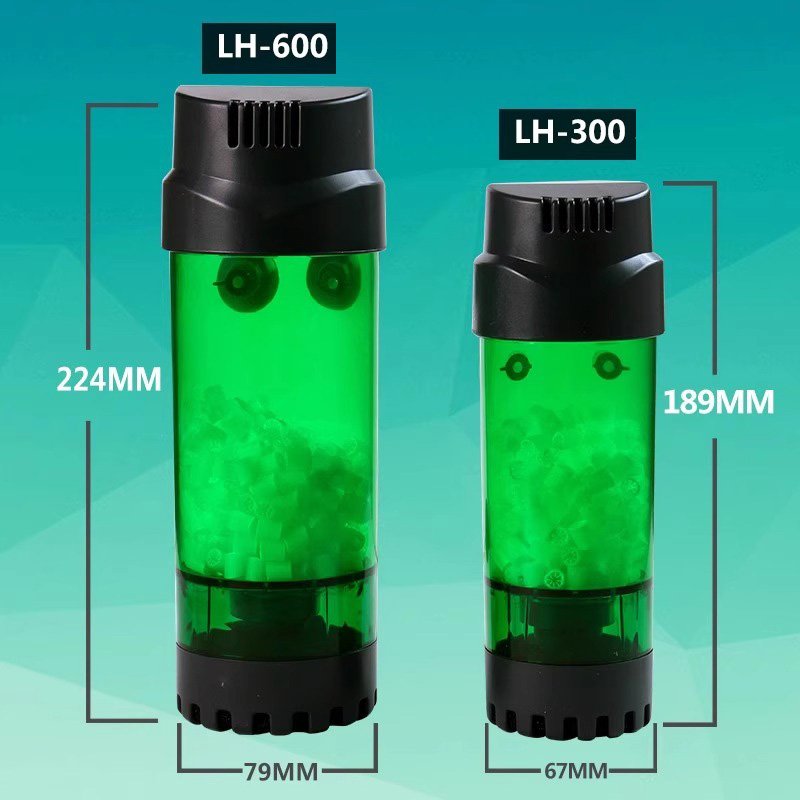 QANVEE aquarium liquefied moving bed filter with air stone and sponge filter for aquarium fish tank