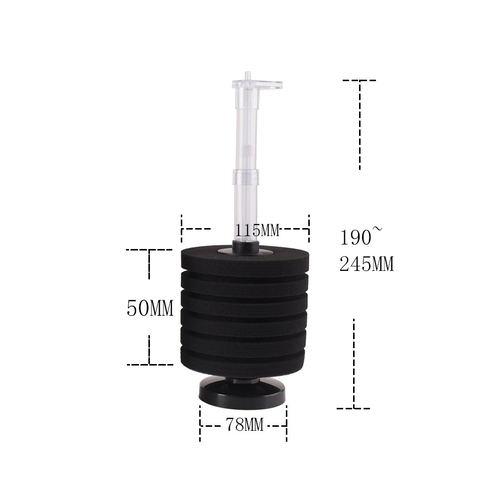 XY-2873 multifunction Air Driven 10 Layer Biochemical Bio Sponge Filter for Breeding Fry Betta Shrimp