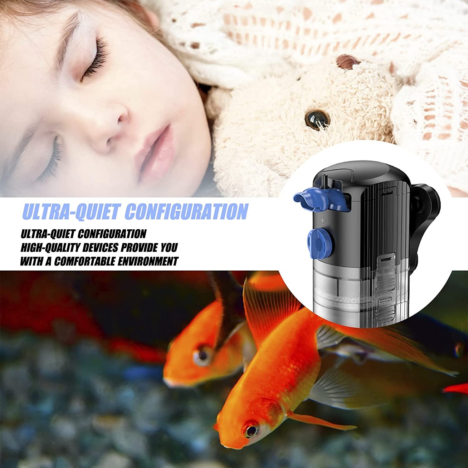 Aquarium Fish Tank Filter 8w Internal Filter Pump for 40-120 Gallon Salt Water Fresh Water Coral Tank top filter aquarium