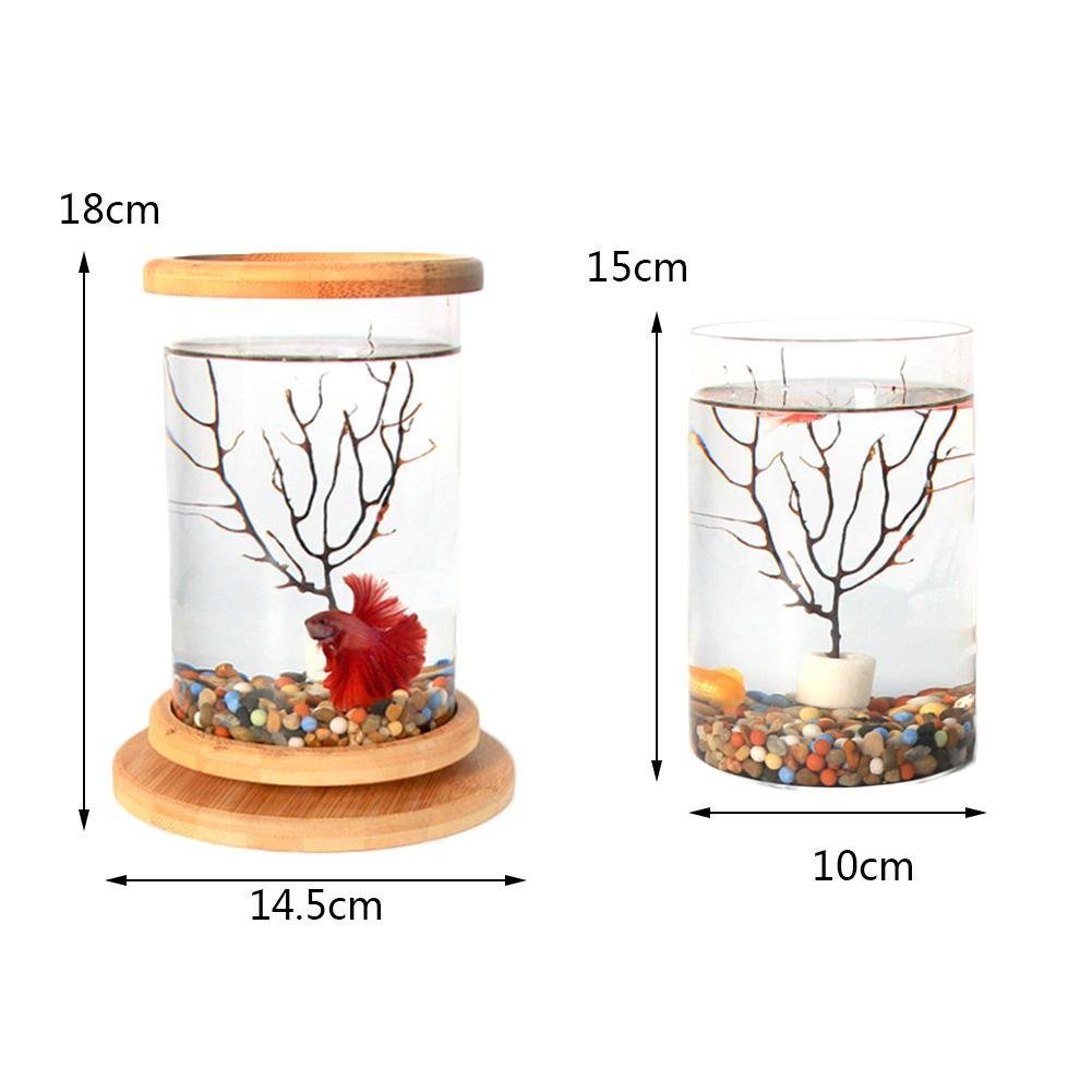 Aquarium Mini glass aquarium home decoration rotating decorative aquarium ecological bottle