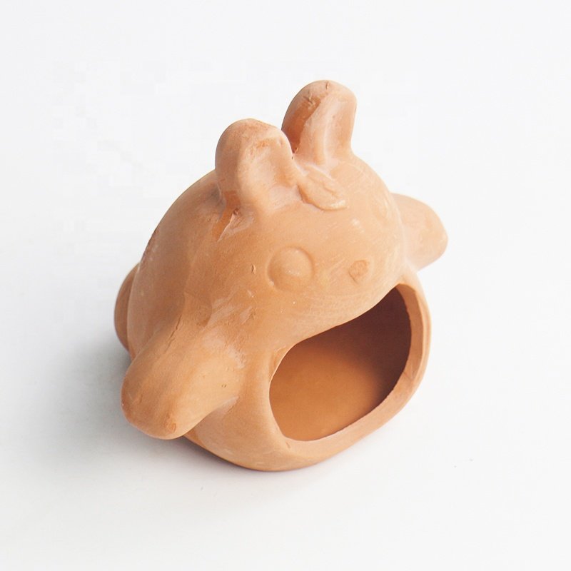 Red Terracotta Frog Shape Aquarium Fish Breeding Cave Shrimp Breeding Shelter Aquarium Pleco Cave Breeding