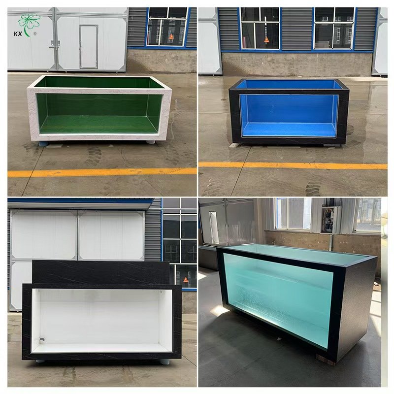 Large warehouse glass acrylic viewing window fiberglass decoration fish farming pond tank aquariums
