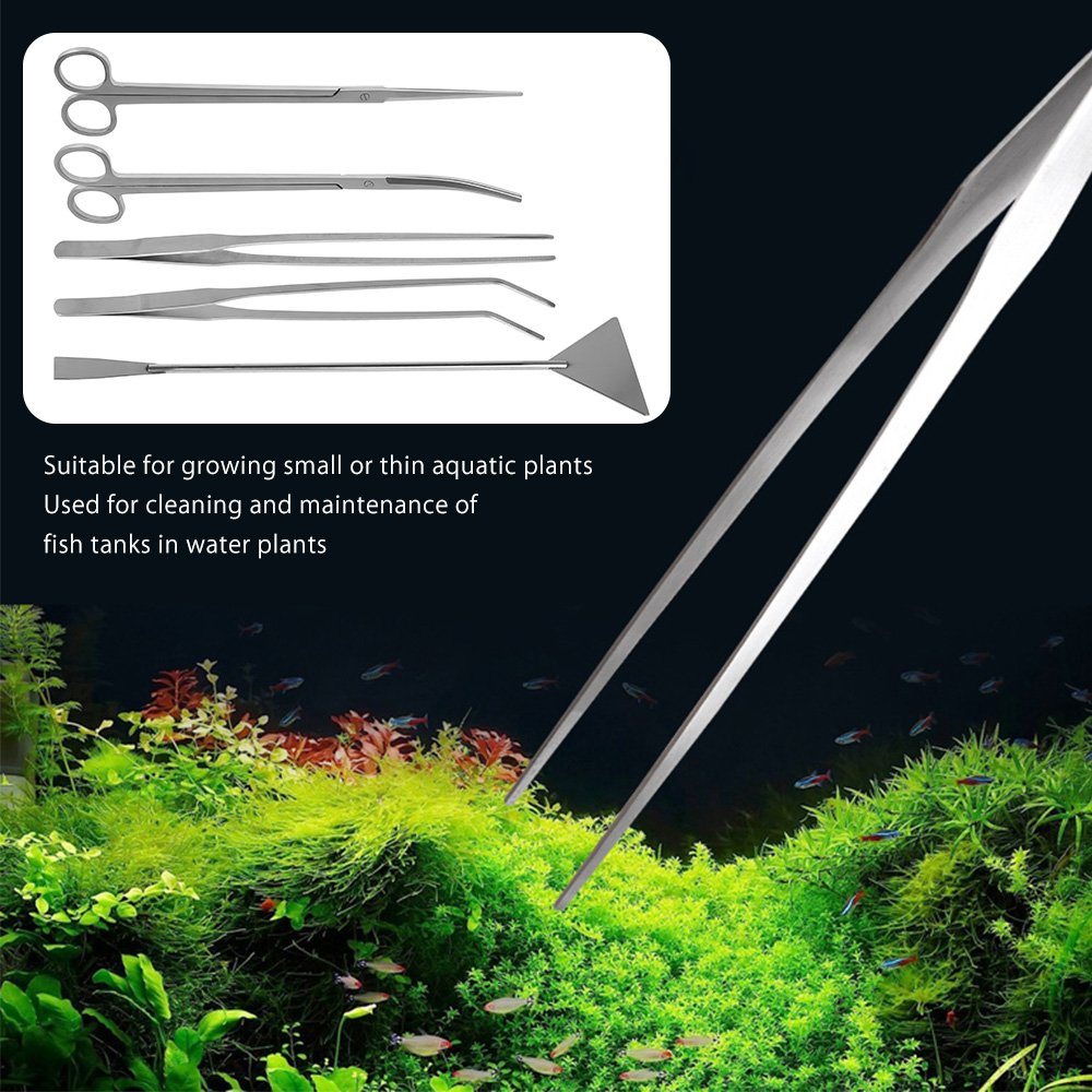 Aquarium Tweezer Fish Tanks Accessories Aquascaping Tools Cleaning Plants Scissor Stainless Steel Aquatic Maintenance