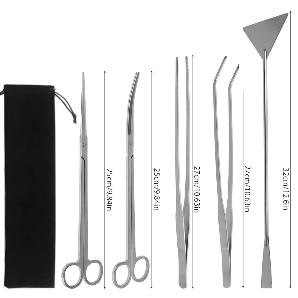 Aquarium Tweezer Fish Tanks Accessories Aquascaping Tools Cleaning Plants Scissor Stainless Steel Aquatic Maintenance