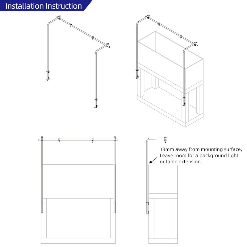 WEEKAQUA DJ-H-H90 Stainless aquarium light hanger bracket 40 gallon aquarium tank stand