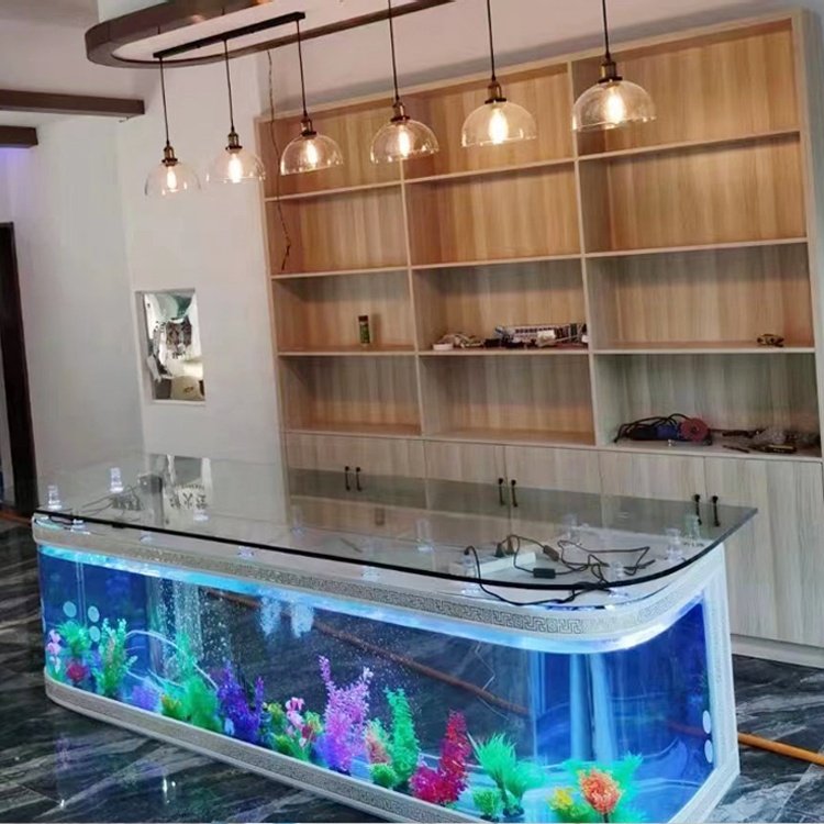Wholesale customized office Bars Hotel company front desk fish tank table fish tank aquarium decorations