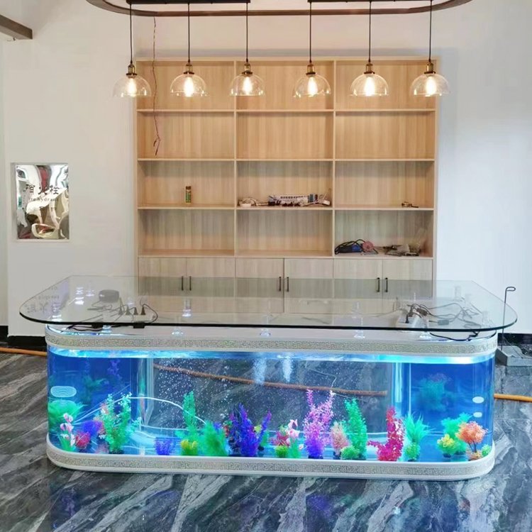 Wholesale customized office Bars Hotel company front desk fish tank table fish tank aquarium decorations