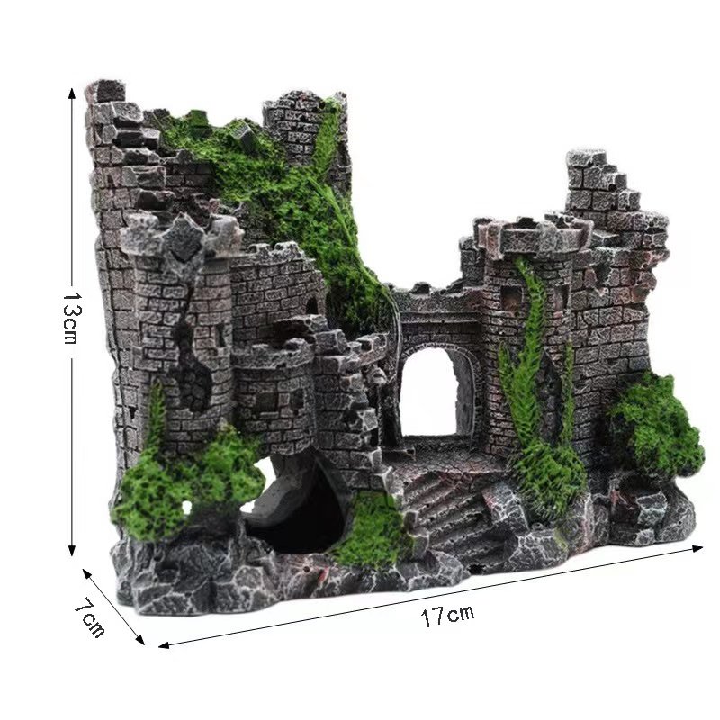 Creative castle modeling fish and shrimp crossing the shelter aquarium fish tank accessories decorations