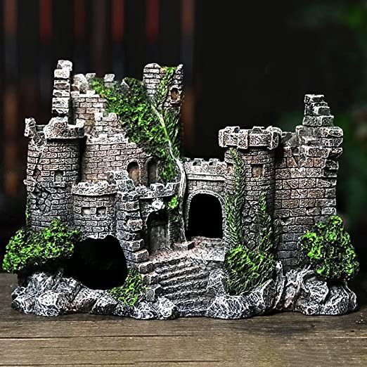 Creative castle modeling fish and shrimp crossing the shelter aquarium fish tank accessories decorations