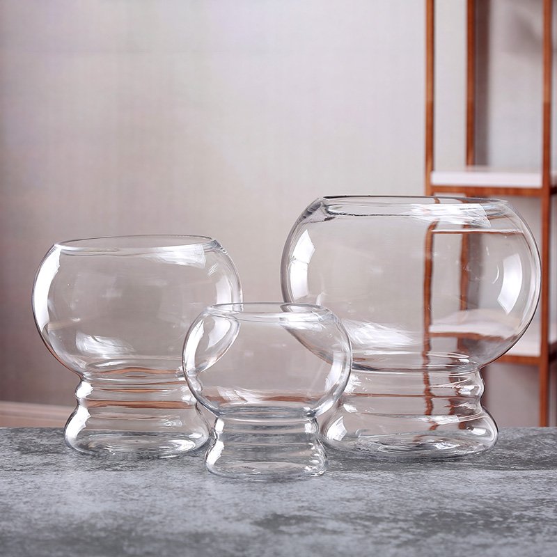 Clear Large Round Glass Fish Tank Fish Bowl Aquarium
