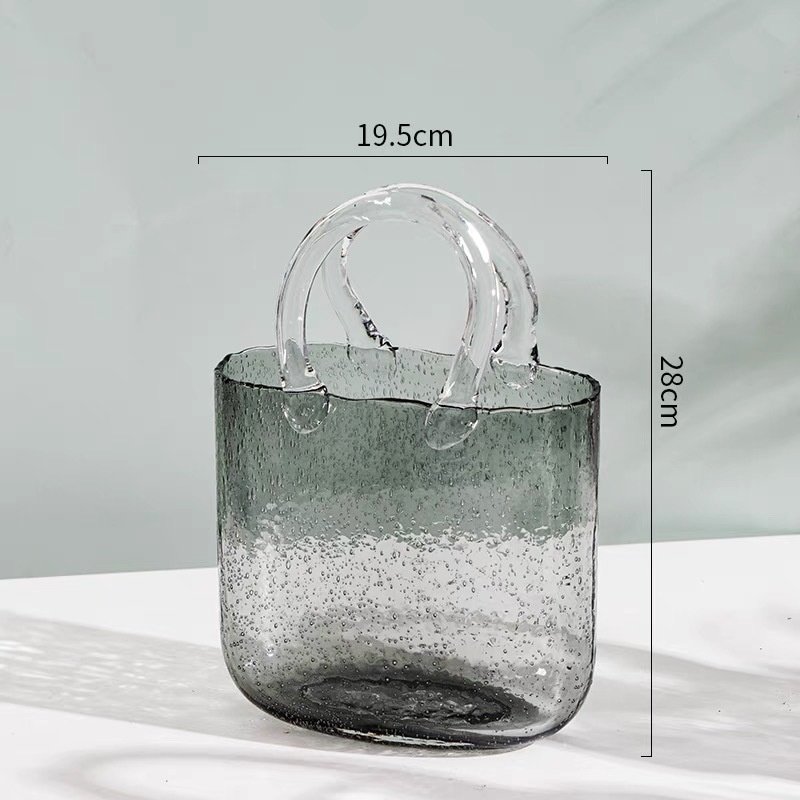 Wholesale Factory Price Glass Vases Fish Bowl Handbag Shape Fish Tank Aquariums Accessories Aquariums