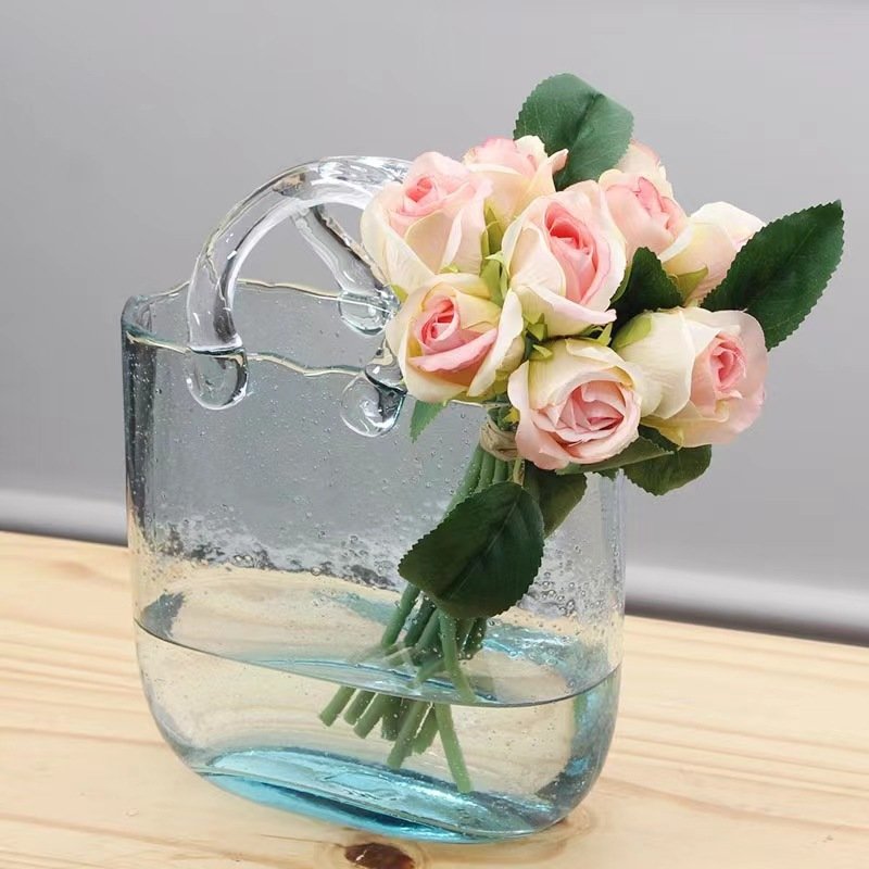 Wholesale Factory Price Glass Vases Fish Bowl Handbag Shape Fish Tank Aquariums Accessories Aquariums