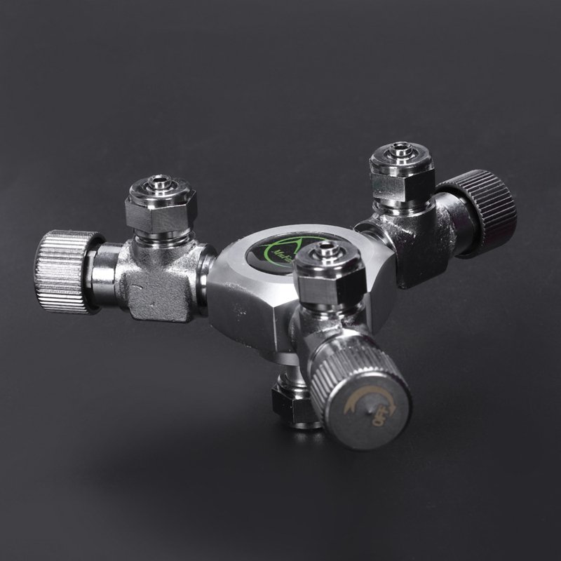 Aquarium Fish Tank 3 Way Air Pump Co2 Regulator Solenoid Cylinder Splitter Tap Connector Carbon Dioxide Multipass Shunt